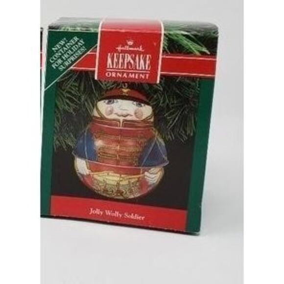 1991 Hallmark Jolly Wolly Soldier Tin Handcrafted Keepsake Christmas Ornament - Picture 1 of 6